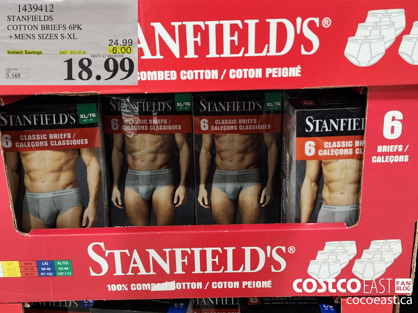 Stanfield's Adult Mens AIR Ultra Lightweight Boxer Brief, Sizes S-XL 