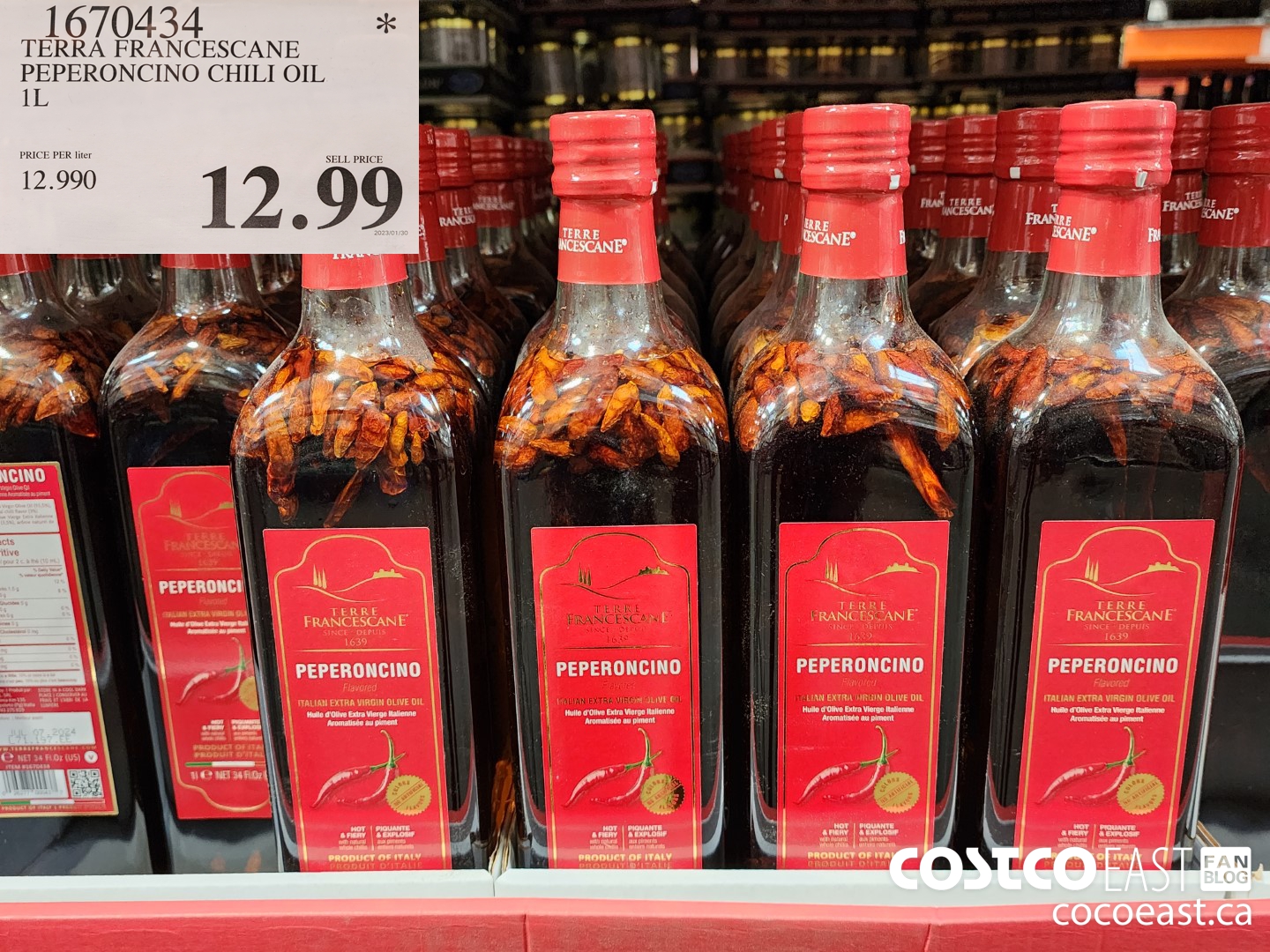 1670434 TERRA FRANCESCANE PEPERONCINO CHILI OIL 1L $12.99