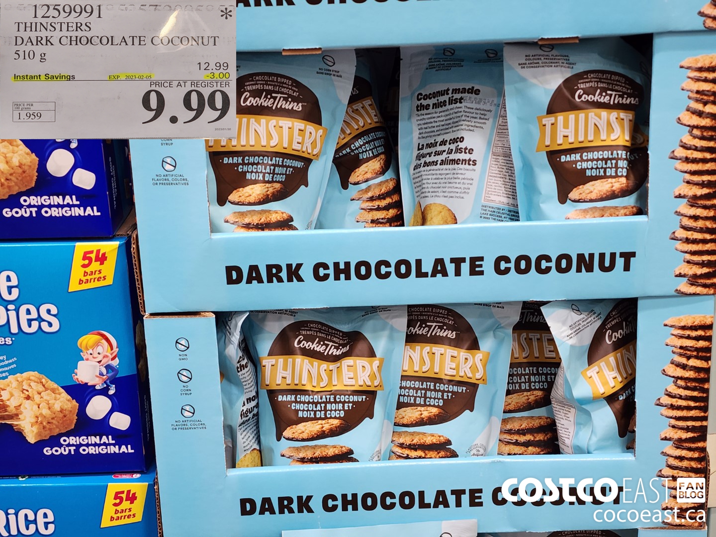 1259991 THINSTER DARK CHOCOLATE COCONUT 510 G ($3.00 INSTANT SAVINGS EXPIRES ON 2023-02-05) $9.99