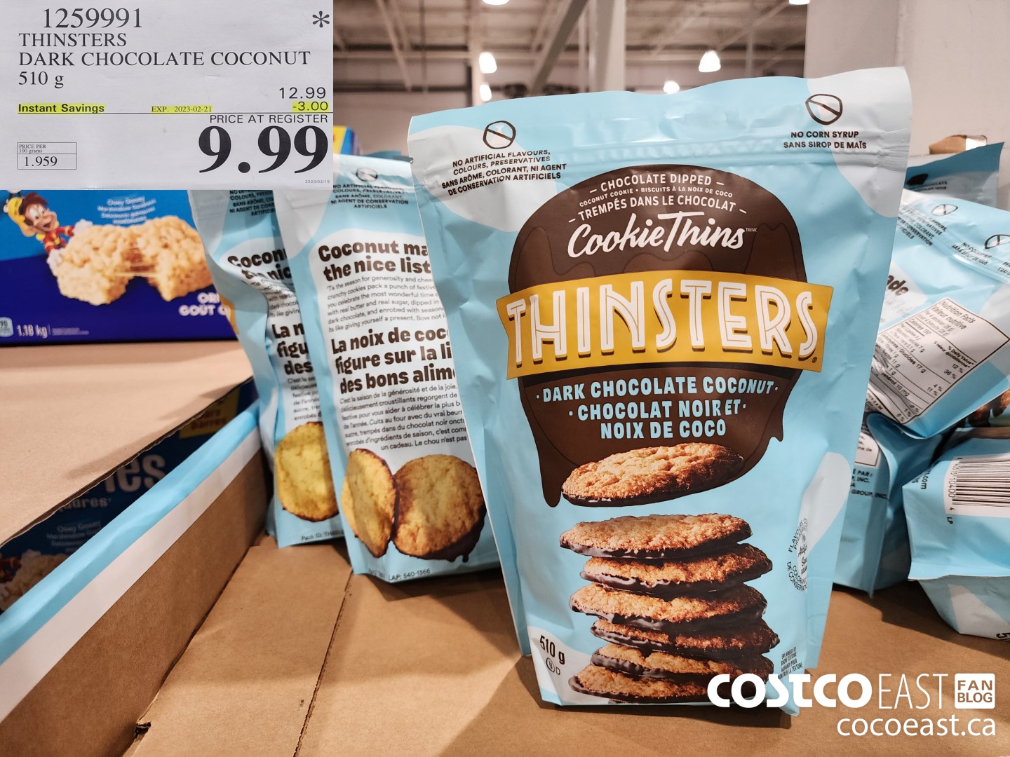 1259991 THINSTER DARK CHOCOLATE COCONUT 510 G ($3.00 INSTANT SAVINGS EXPIRES ON 2023-02-21) $9.99