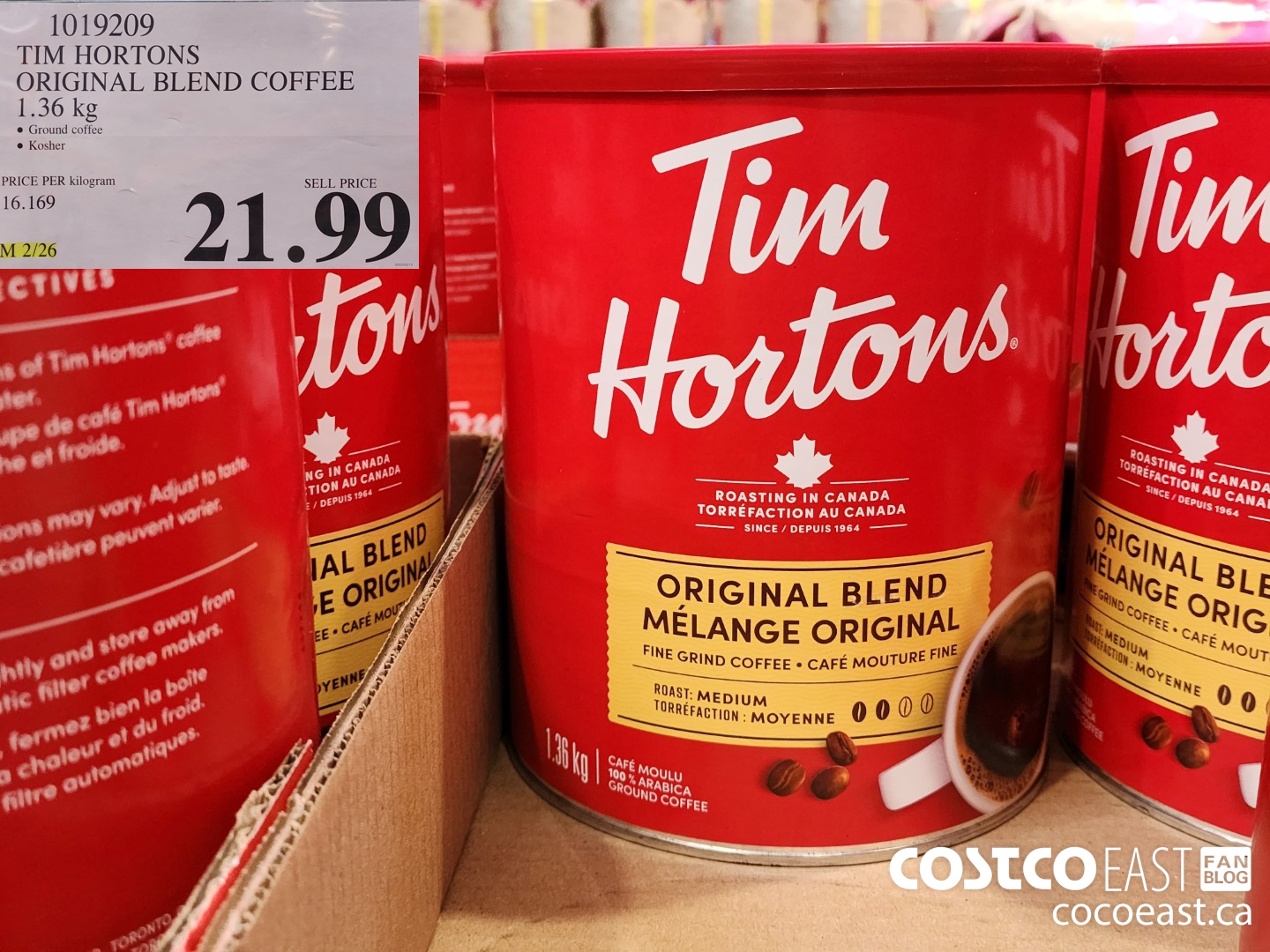 Tim Hortons Original Blend Fine Grind Coffee, 1.36 kg