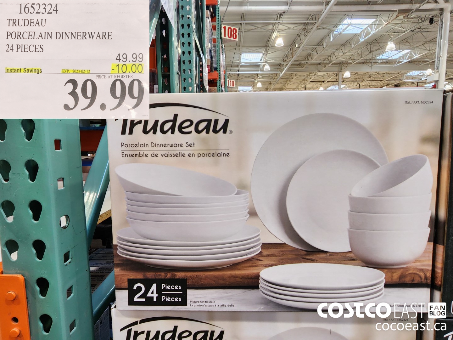 1652324 TRUDEAU PORCELAIN DINNERWARE 24 PIECES ($10.00 INSTANT SAVINGS EXPIRES ON 2023-02-12) $39.99
