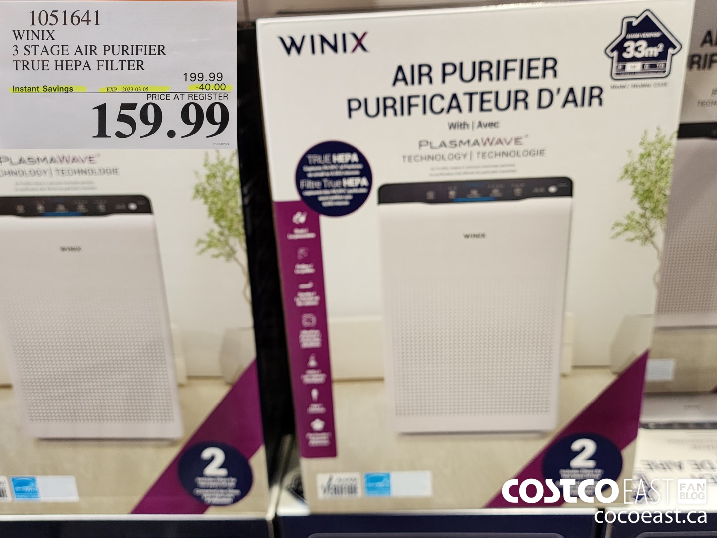 1051641 WINIX 3 STAGE AIR PURIFIER TRUE HEPA FILTER ($40.00 INSTANT SAVINGS EXPIRES ON 2023-03-05) $159.99