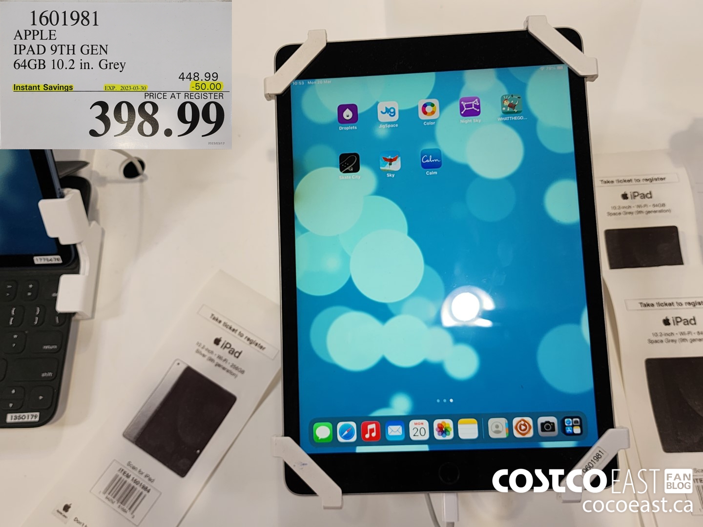 1601981 APPLE IPAD 9TH GEN 64GB 10.2 IN. GREY ($50.00 INSTANT SAVINGS EXPIRES ON 2023-03-30) $398.99