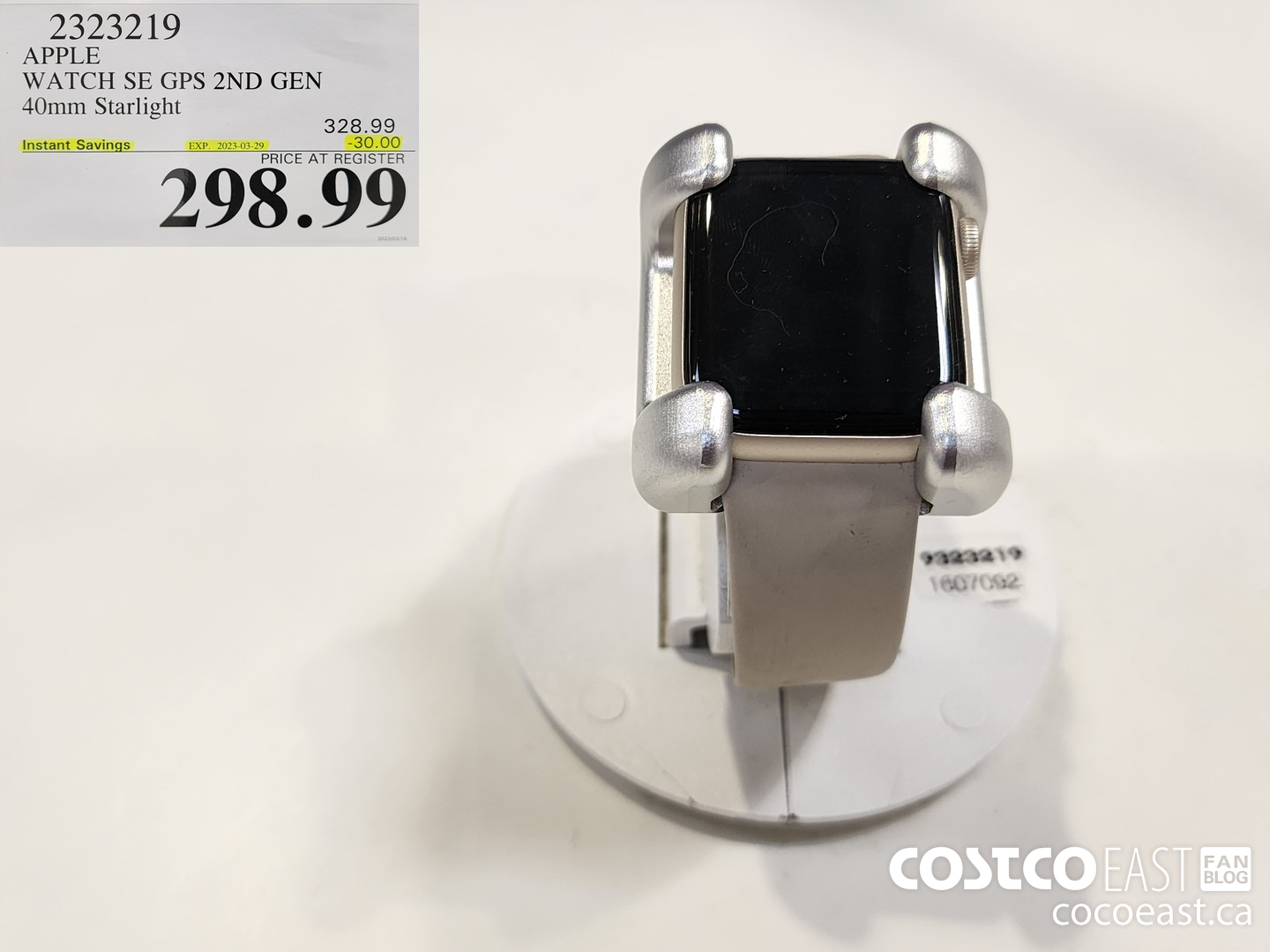 2323219 APPLE WATCH SE 40MM GPS STARLIGHT MNJP3VC/A  ($30.00 INSTANT SAVINGS EXPIRES ON 2023-03-29) $298.99