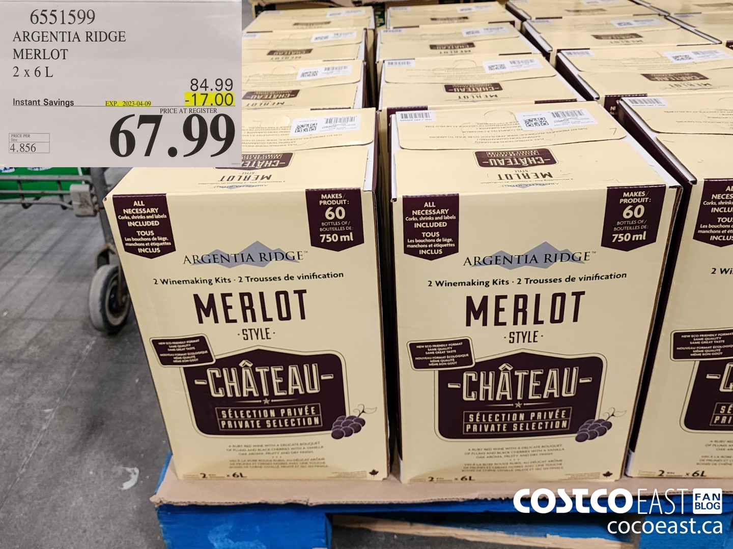 6551599 ARGENTIA RIDGE MERLOT 2 X 6L ($17.00 INSTANT SAVINGS EXPIRES ON 2023-04-09) $67.99