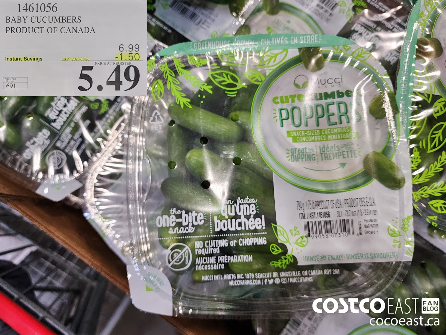1461056 BABY CUCUMBERS PRODUCT OF CANADA ($1.50 INSTANT SAVINGS EXPIRES ON 2023-03-26) $5.49
