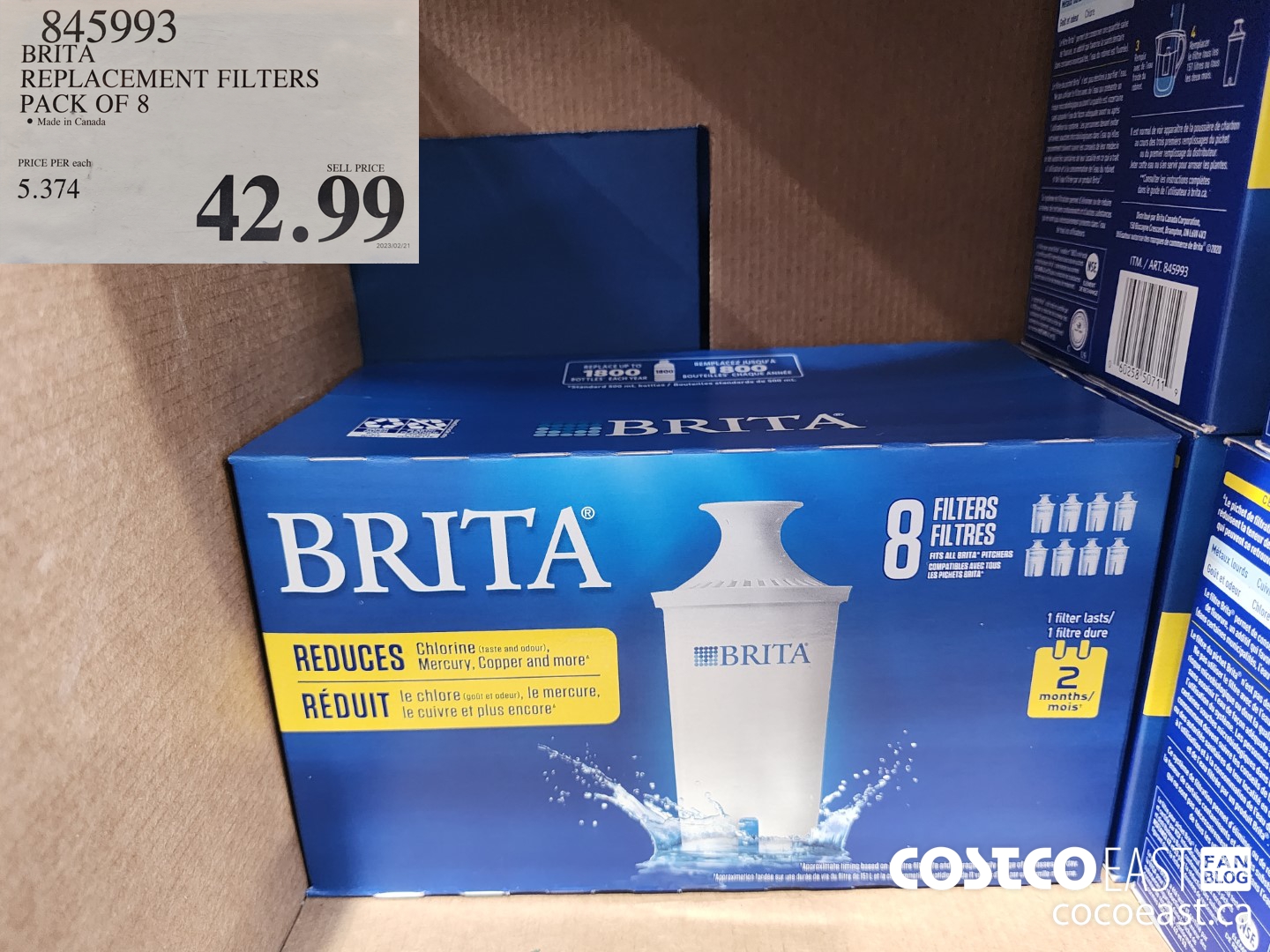 845993 BRITA REPLACEMENT FILTERS PACK OF 8 $42.99