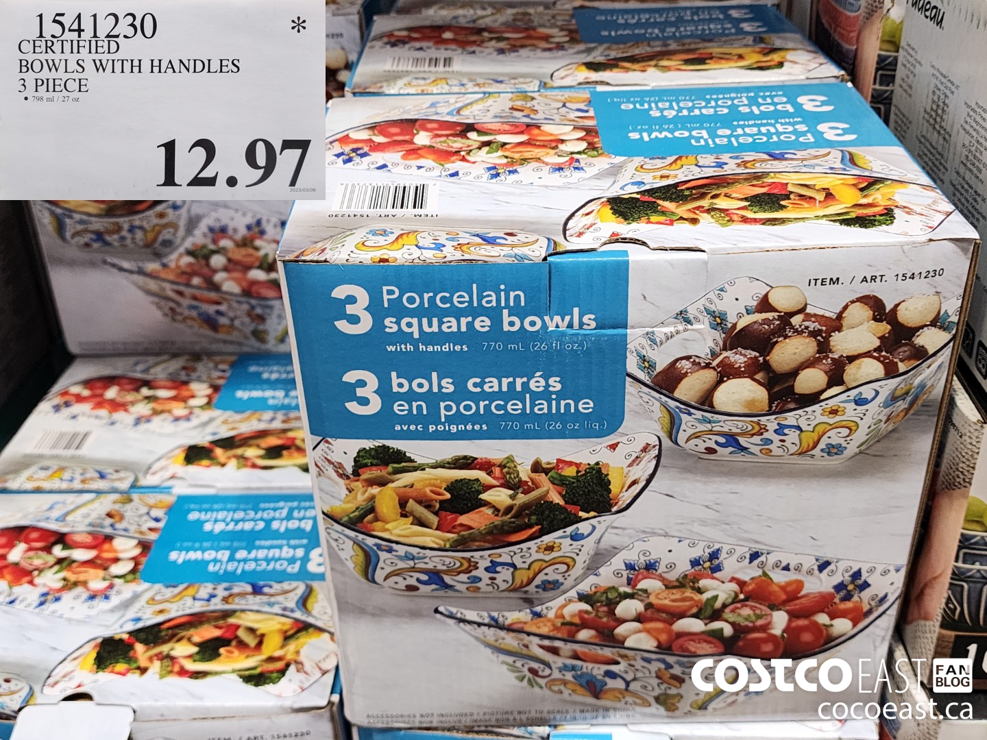 1541230 CERTIFIED BOWLS WITH HANDLES 3 PIECE $12.97