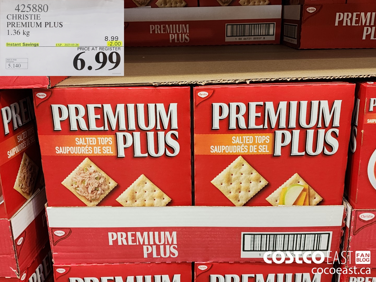 425880 CHRISTIE PREMIUM PLUS CRACKERS 1.36 kg ($2.00 INSTANT SAVINGS EXPIRES ON 2023-03-26) $6.99