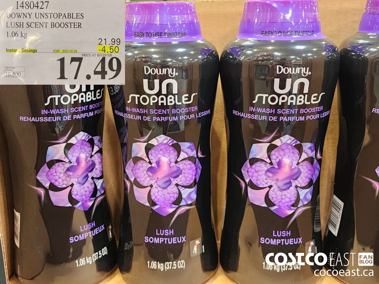1480427 DOWNY UNSTOPPABLES LUSH SCENT BOOSTER 1.06KG ($4.50 INSTANT SAVINGS EXPIRES ON 2023-03-26) $17.49