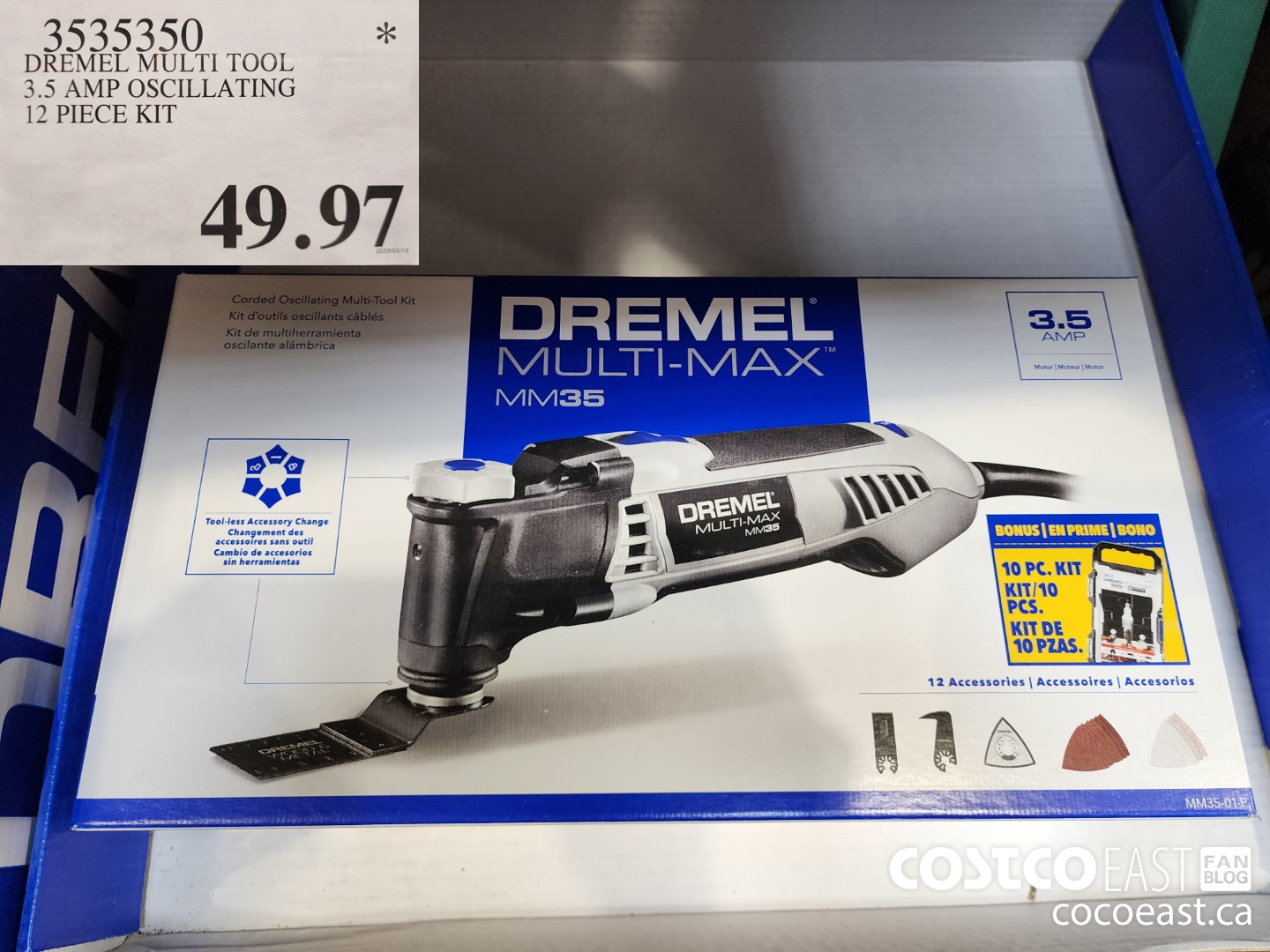 3535350 DREMEL MULTI TOOL 3.5 AMP OSCILLATING 12 PIECE KIT $49.97
