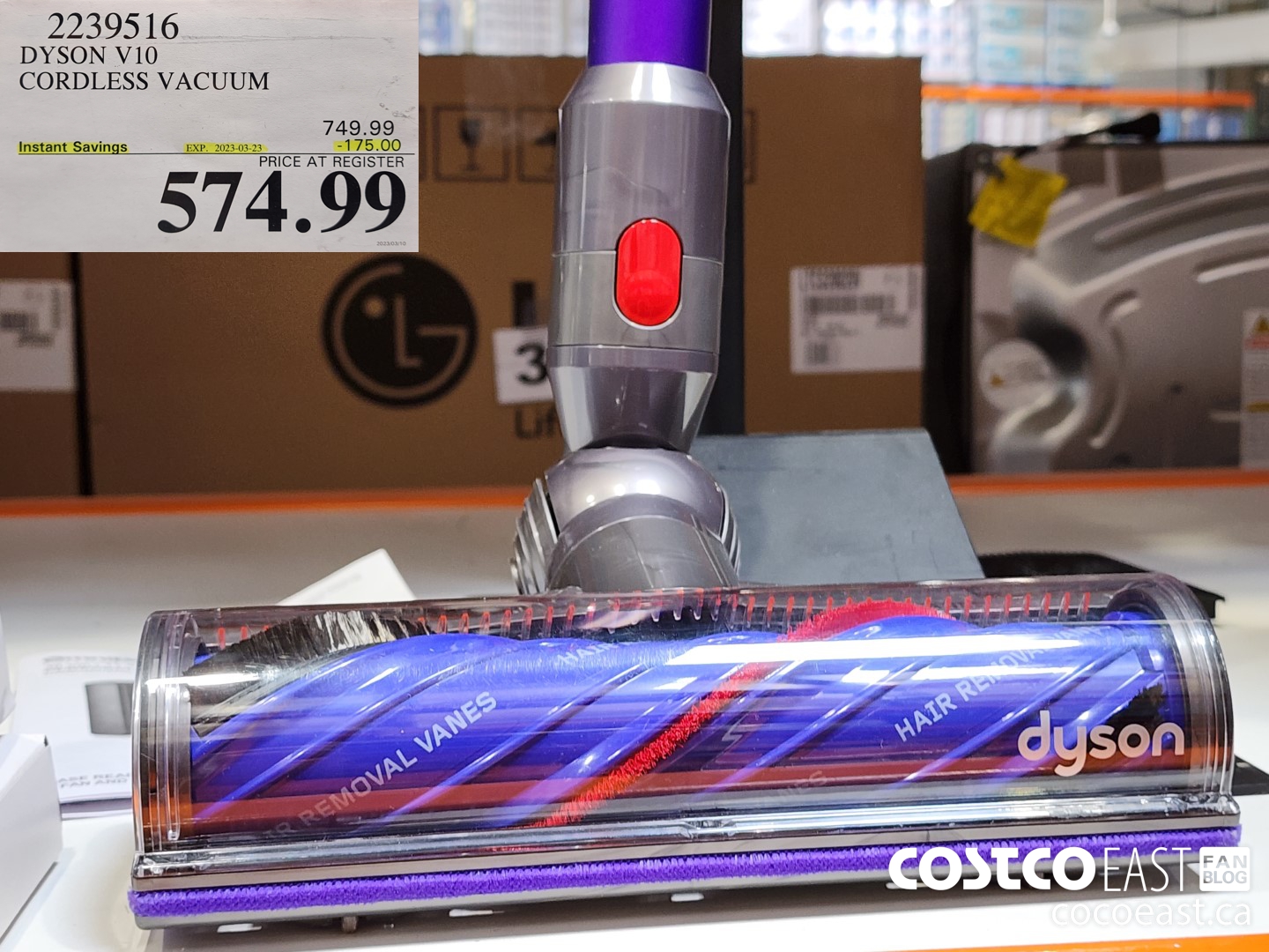 2239516 DYSON V10 CORDLESS VACUUM ($175.00 INSTANT SAVINGS EXPIRES ON 2023-03-23) $574.99