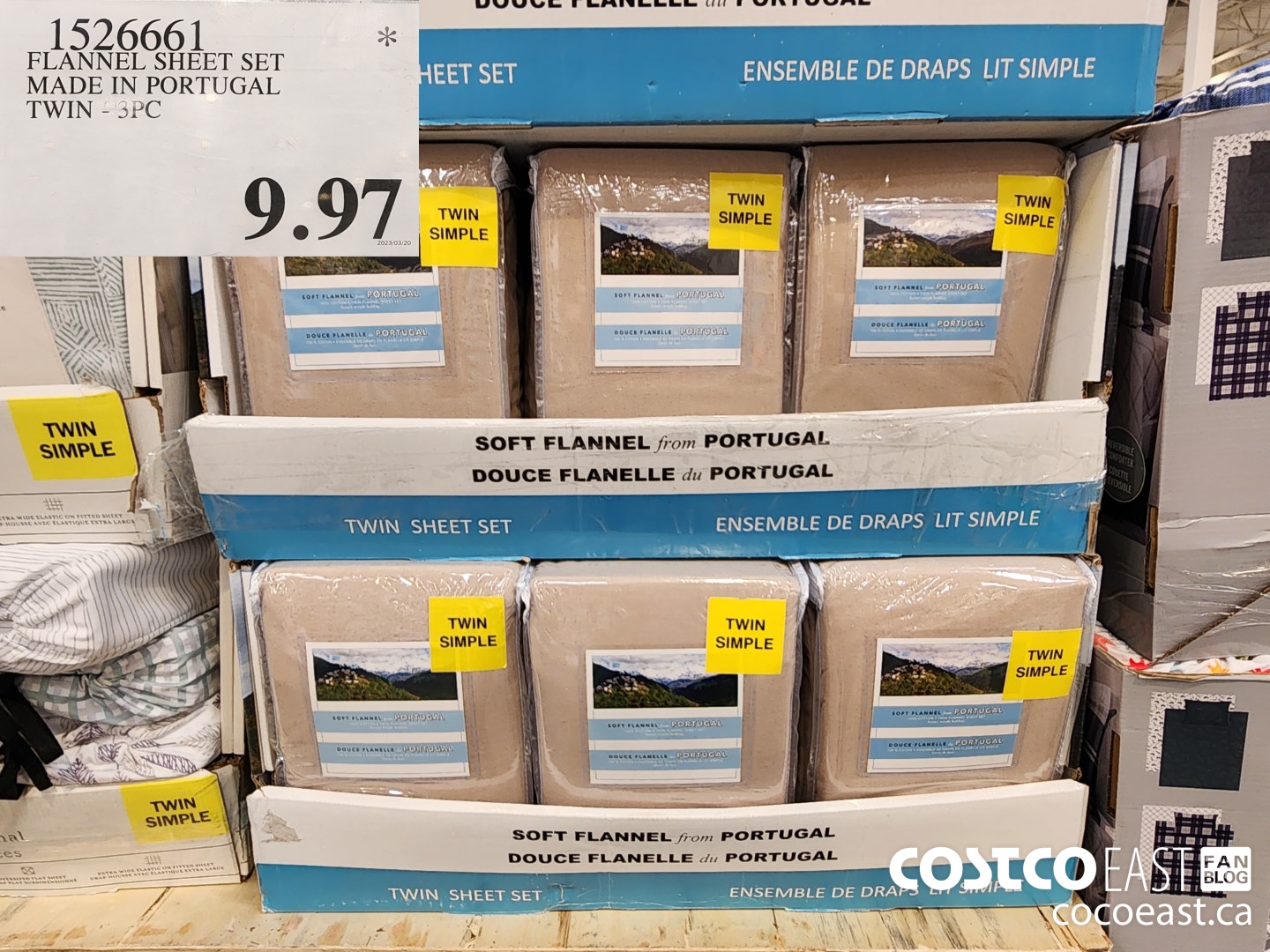 1526661 FLANNEL SHEET SET MADE IN PORTUGAL TWIN - 3PC $9.97