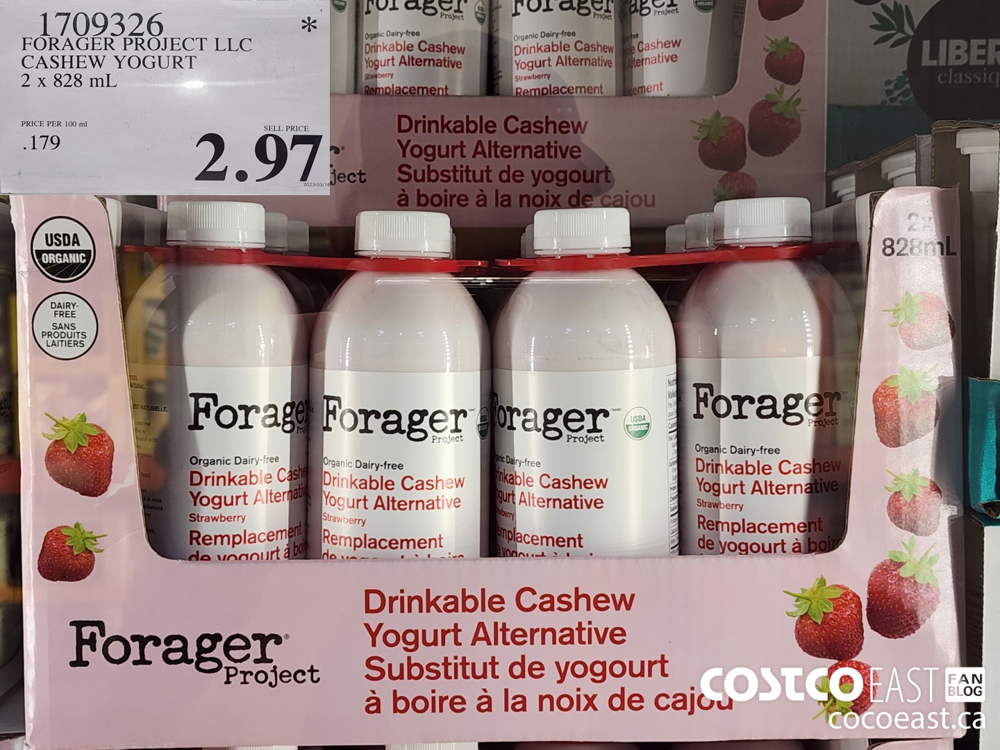 1709326 FORAGER PROJECT LLC CASHEW YOGURT 2 x 828 mL $2.97