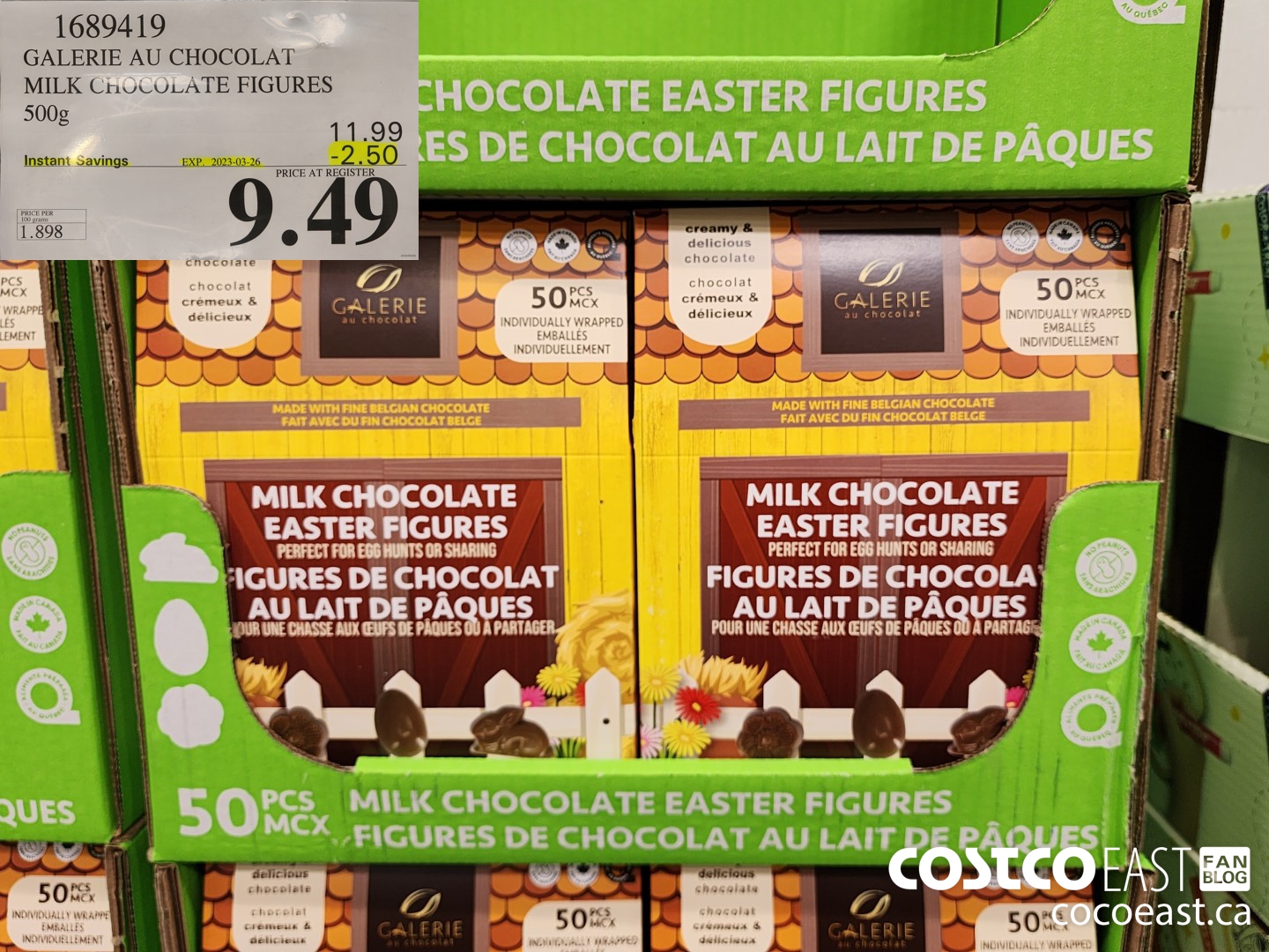 1689419 GALERIE AU CHOCOLAT MILK CHOCOLATE FIGURES 500g ($2.50 INSTANT SAVINGS EXPIRES ON 2023-03-26) $9.49