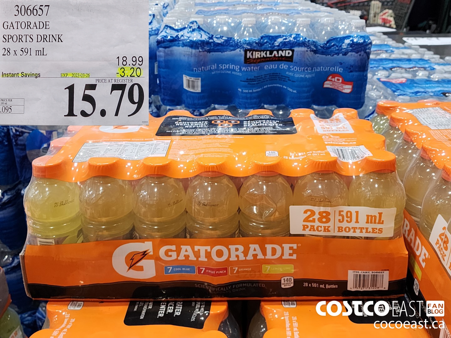 306657 GATORADE ASSORTED SPORTS DRINK 28 x 591 mL ($3.20 INSTANT SAVINGS EXPIRES ON 2023-03-26) $15.79