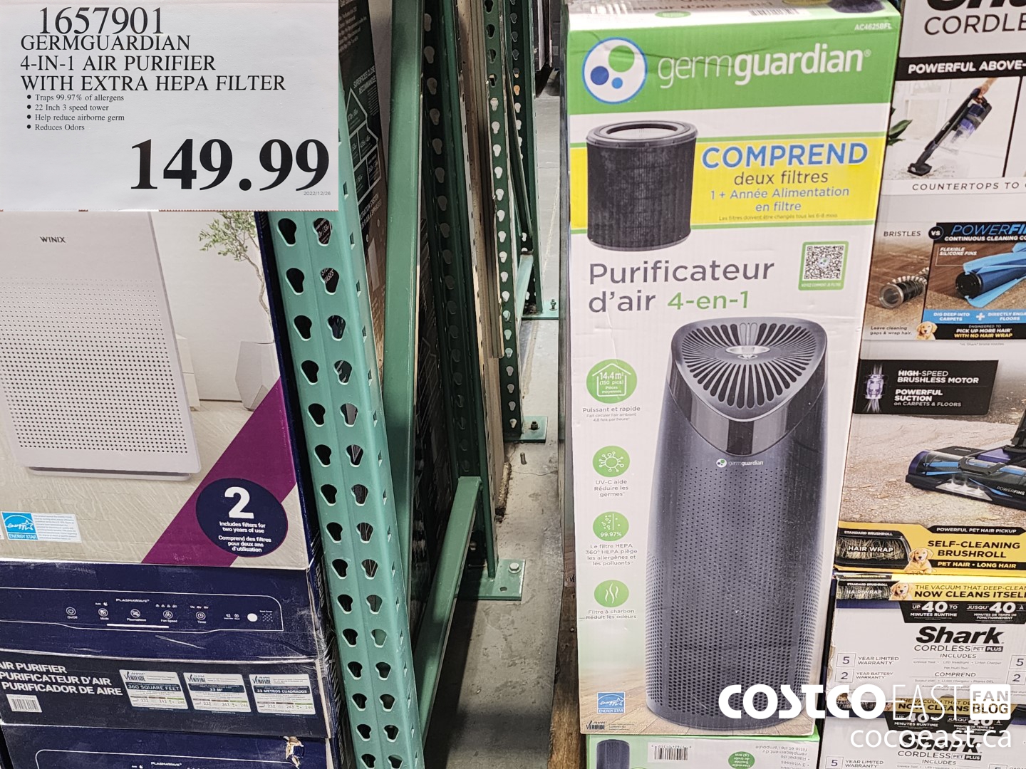 1657901 GERMGUARDIAN 4-IN-1 AIR PURIFIER WITH EXTRA HEPA FILTER $149.99