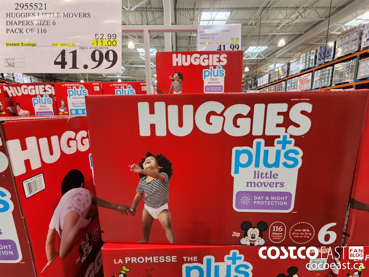 2955521 HUGGIES LITTLE MOVERS DIAPERS SIZE 6 PACK OF 116 ($11.00 INSTANT SAVINGS EXPIRES ON 2023-03-12) $41.99