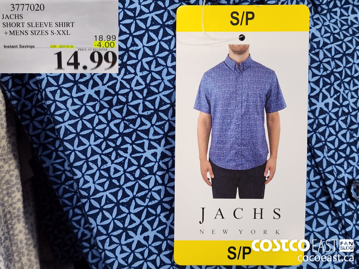3777020 JACHS SHORT SLEEVE SHIRT +MENS SIZES S-XXL ($4.00 INSTANT SAVINGS EXPIRES ON 2023-03-26) $14.99