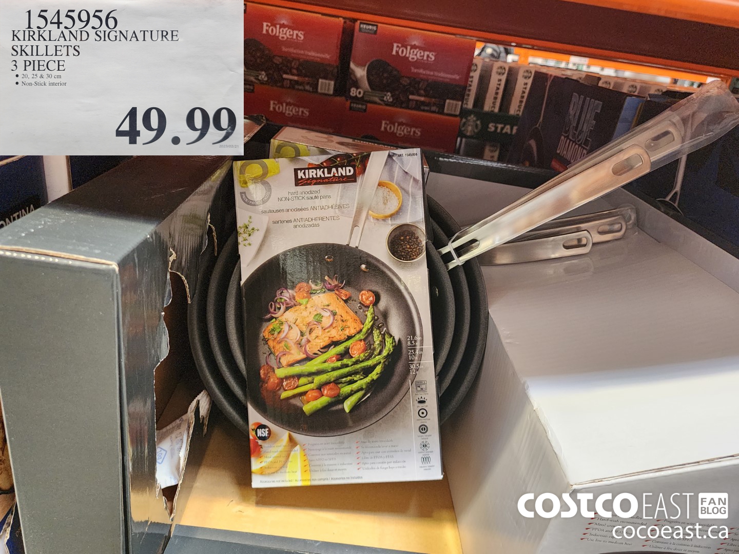 1545956 KIRKLAND SIGNATURE 3 PIECE SKILLETS 20 cm & 25 cm & 30 cm $49.99
