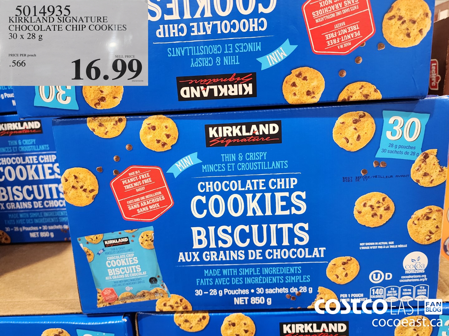 Kirkland Signature Mini Chocolate Chip Cookies, 30 × 28 g