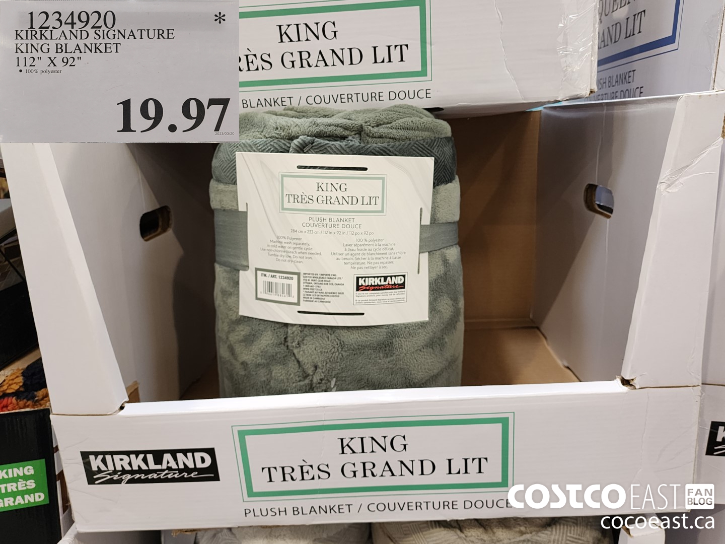 1234920 KIRKLAND SIGNATURE KING BLANKET 112