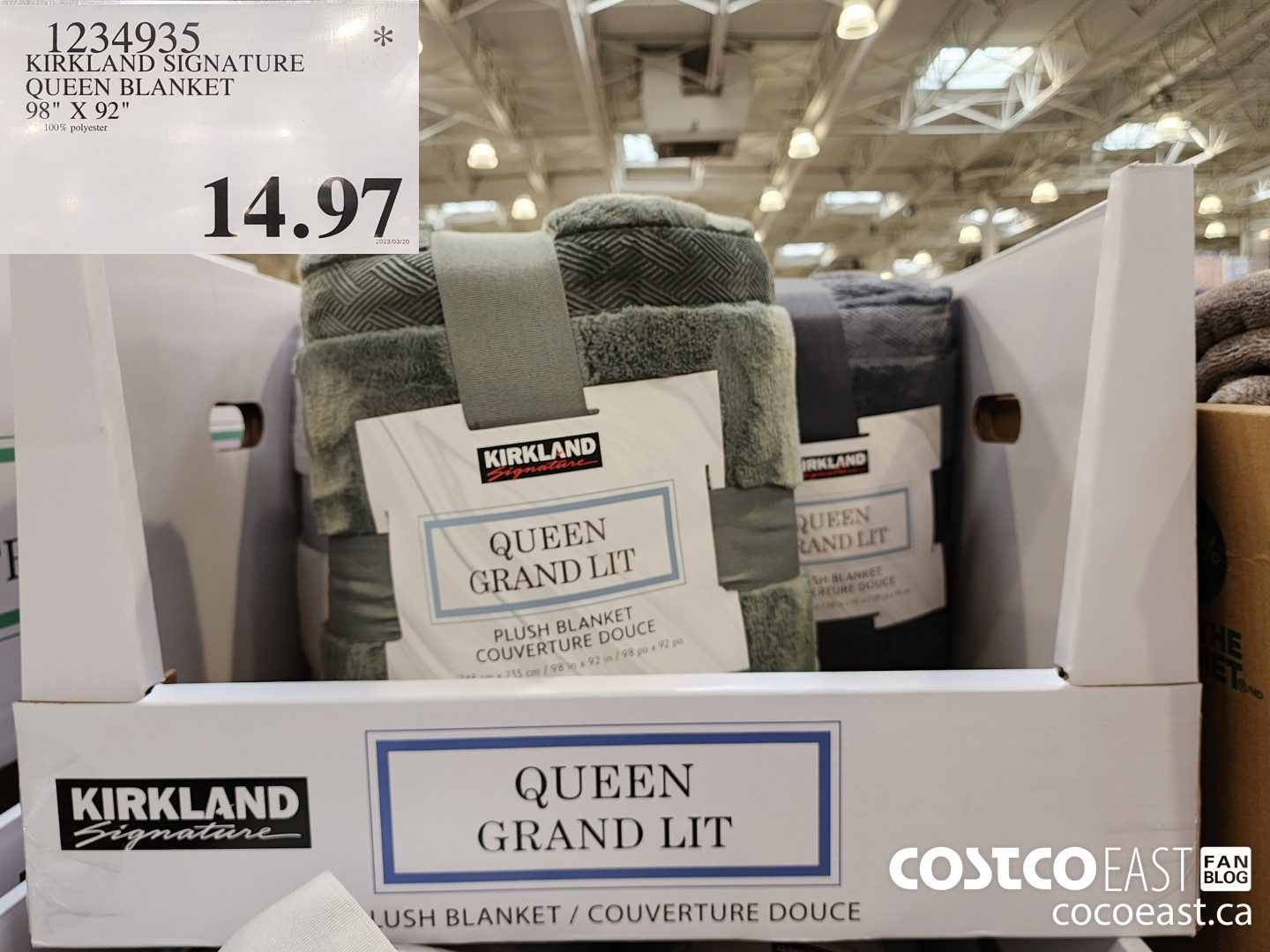 1234935 KIRKLAND SIGNATURE QUEEN BLANKET 98
