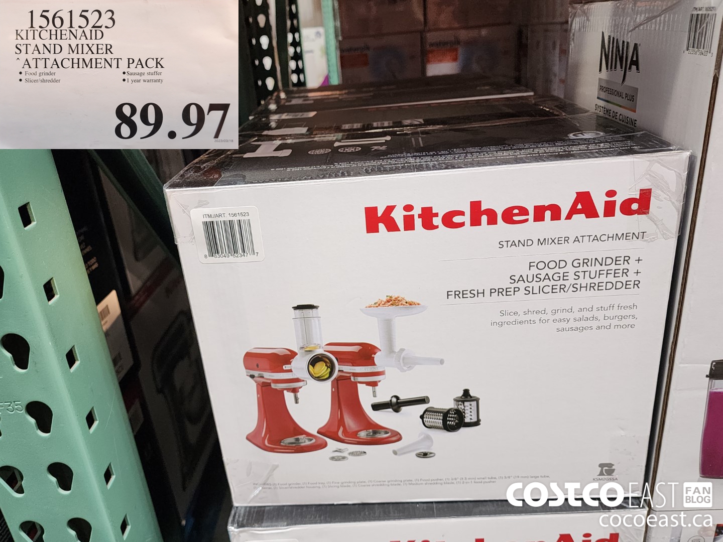 1561523 KITCHENAID STANDMIXER ATTACHMENT PACK $89.97