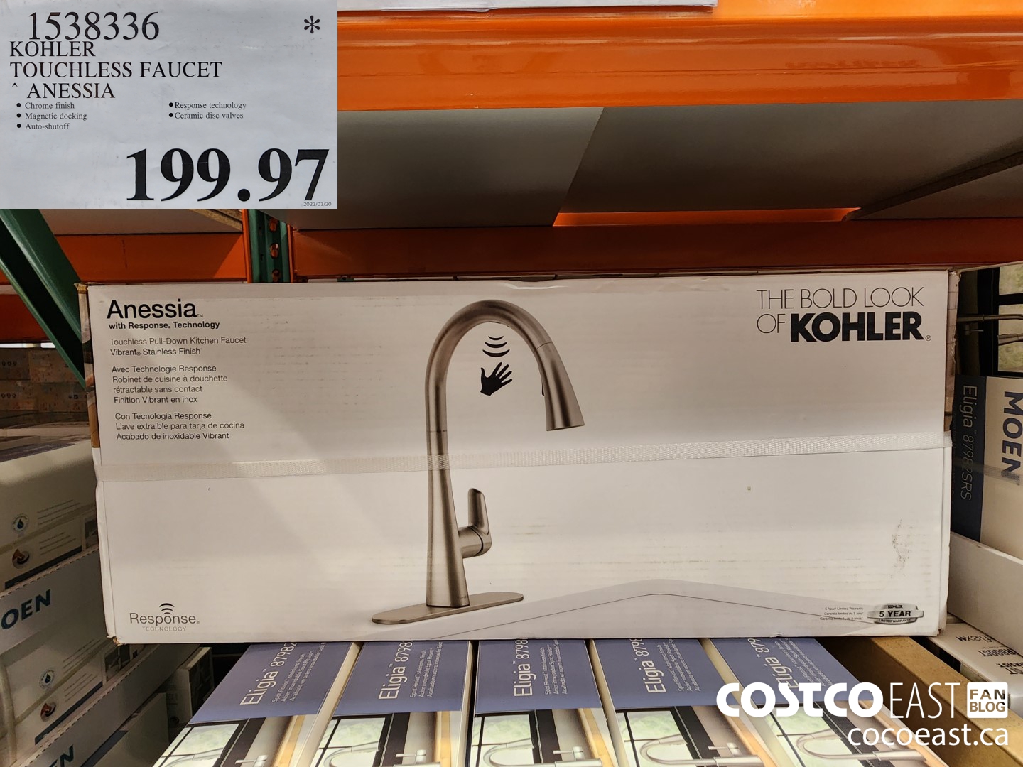 1538336 KOHLER TOUCHLESS FAUCET ANESSIA $199.97