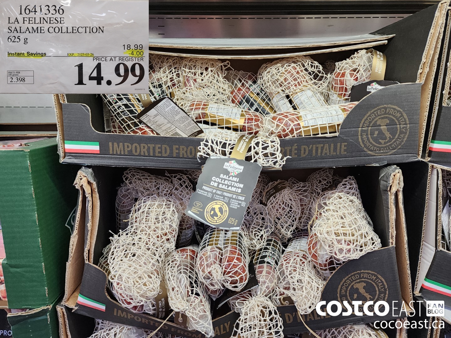 1641336 LA FELINESE SALAME COLLECTION 625 g ($4.00 INSTANT SAVINGS EXPIRES ON 2023-03-26) $14.99