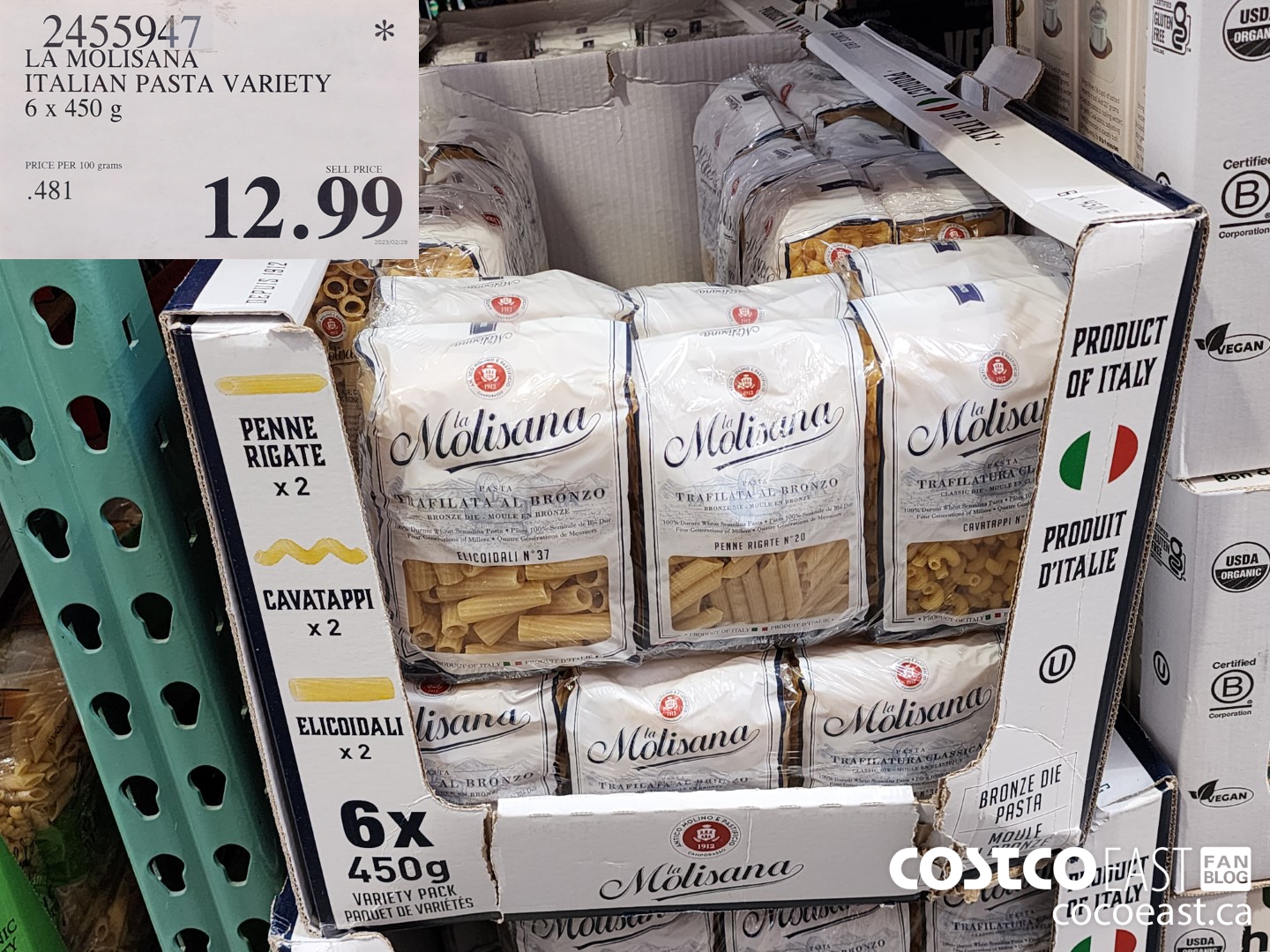2455947 LA MOLISANA ITALIAN PASTA VARIETY 6 x 450 g $12.99