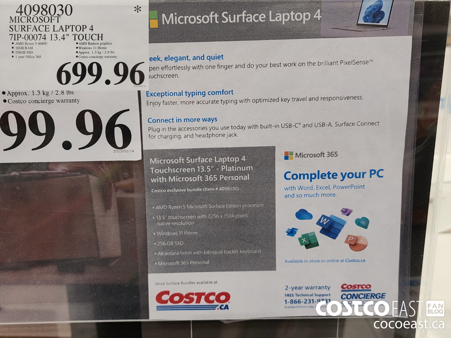 4098030 MICROSOFT SURFACE LAPTOP 4 7IP-00074 13.4