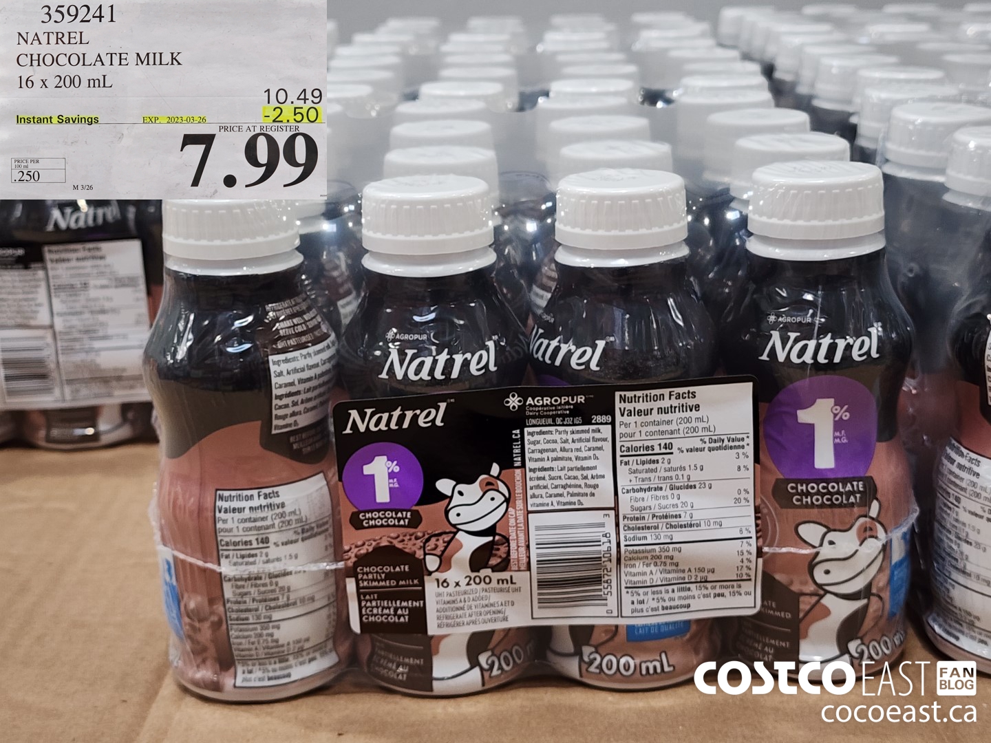 359241 NATREL CHOCOLATE MILK 16 x 200 mL ($2.50 INSTANT SAVINGS EXPIRES ON 2023-03-26) $7.99