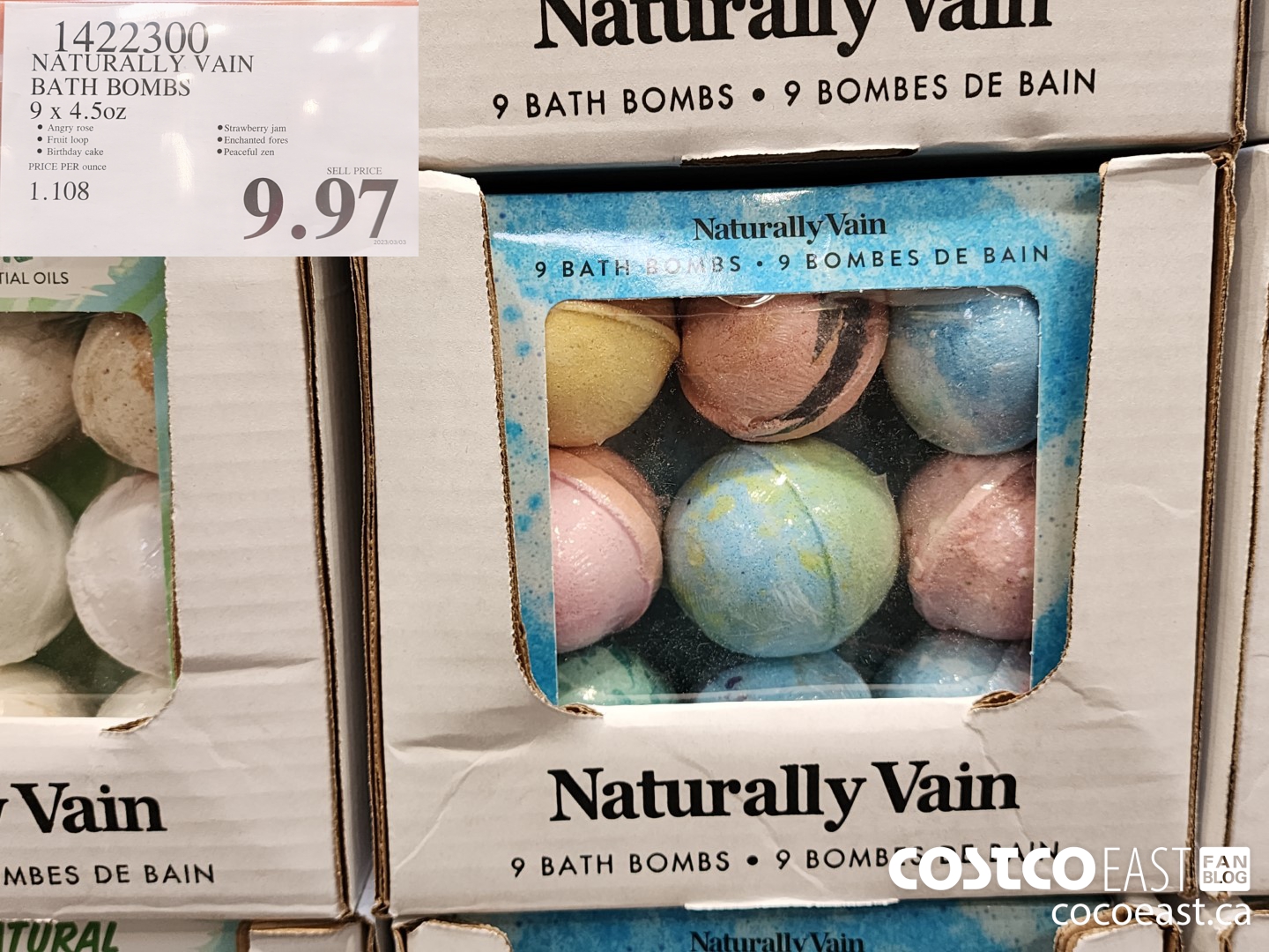 1422300 NATURALLY VAIN BATH BOMBS 9 x 4.50z $9.97