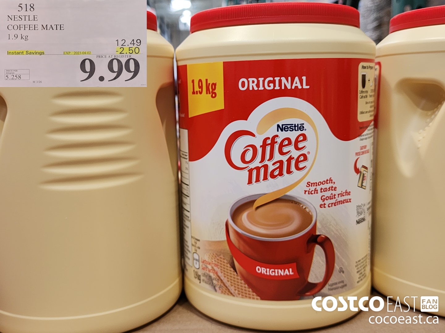 518 NESTLE COFFE-MATE 1.9 KG ($2.50 INSTANT SAVINGS EXPIRES ON 2023-04-02) $9.99