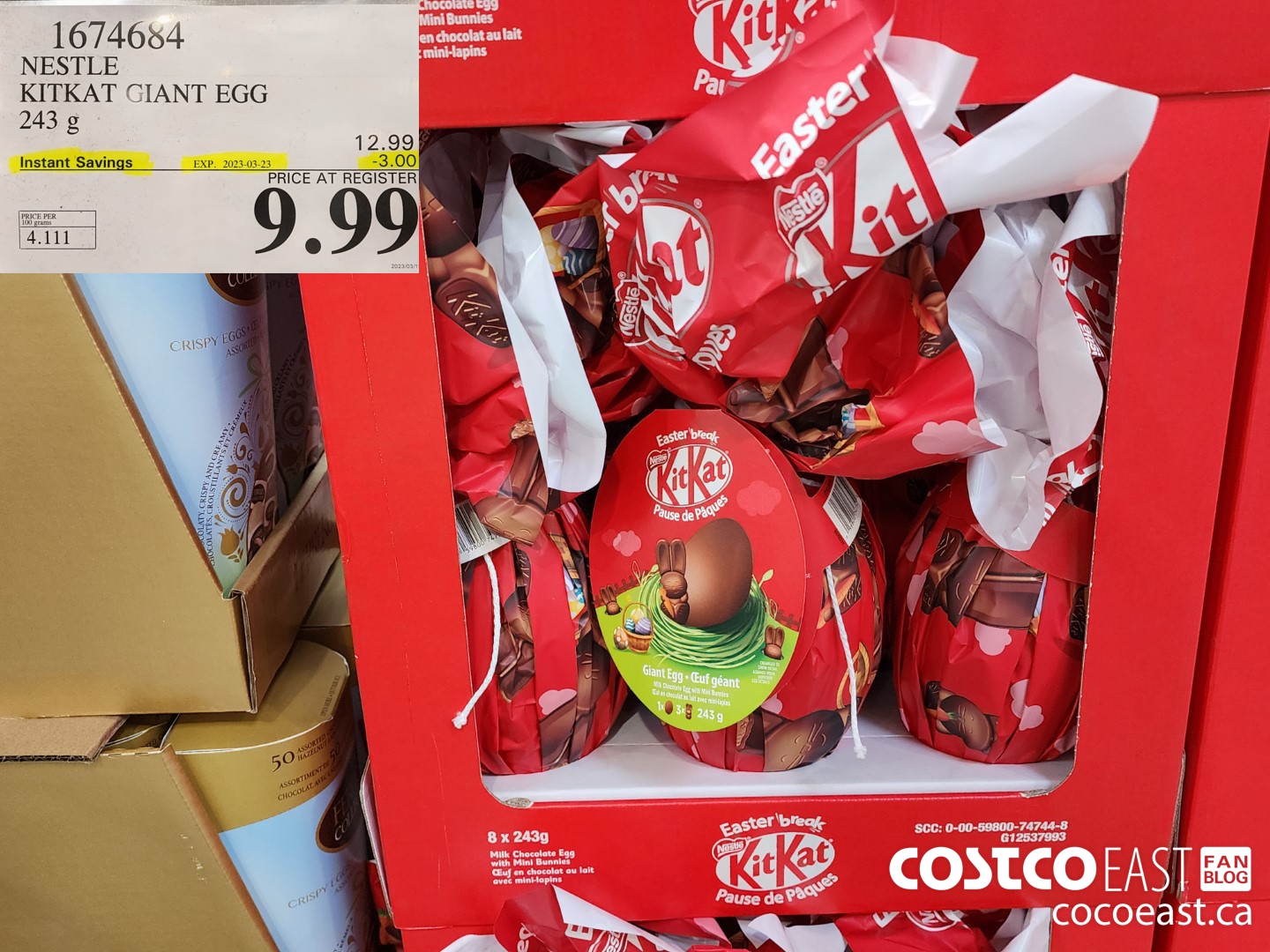 1674684 NESTLE KITKAT GIANT EGG 243 g ($3.00 INSTANT SAVINGS EXPIRES ON 2023-03-23) $9.99