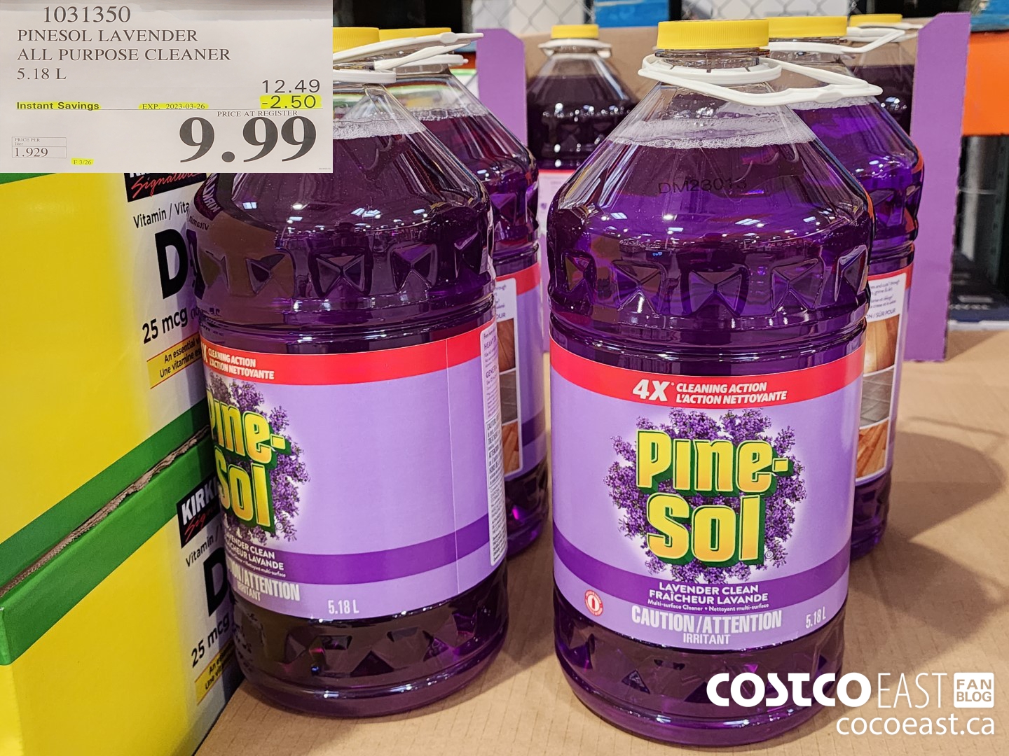 1031350 PINESOL LAVANDER ALL PURPOSE CLEANER 5.18 L ($2.50 INSTANT SAVINGS EXPIRES ON 2023-03-26) $9.99