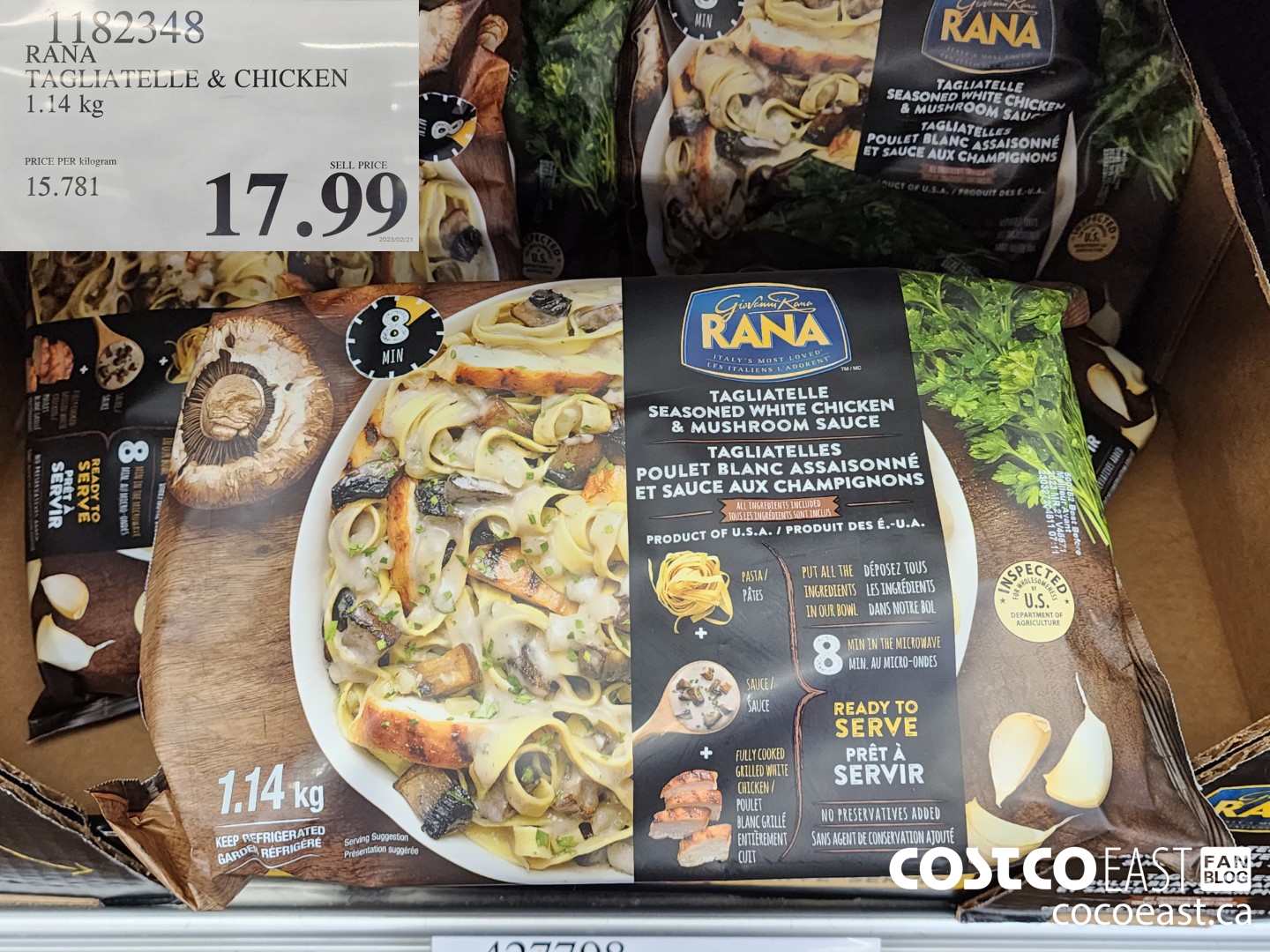 1182348 RANA TAGLIATELLE CHICKEN 1.14 KG $17.99