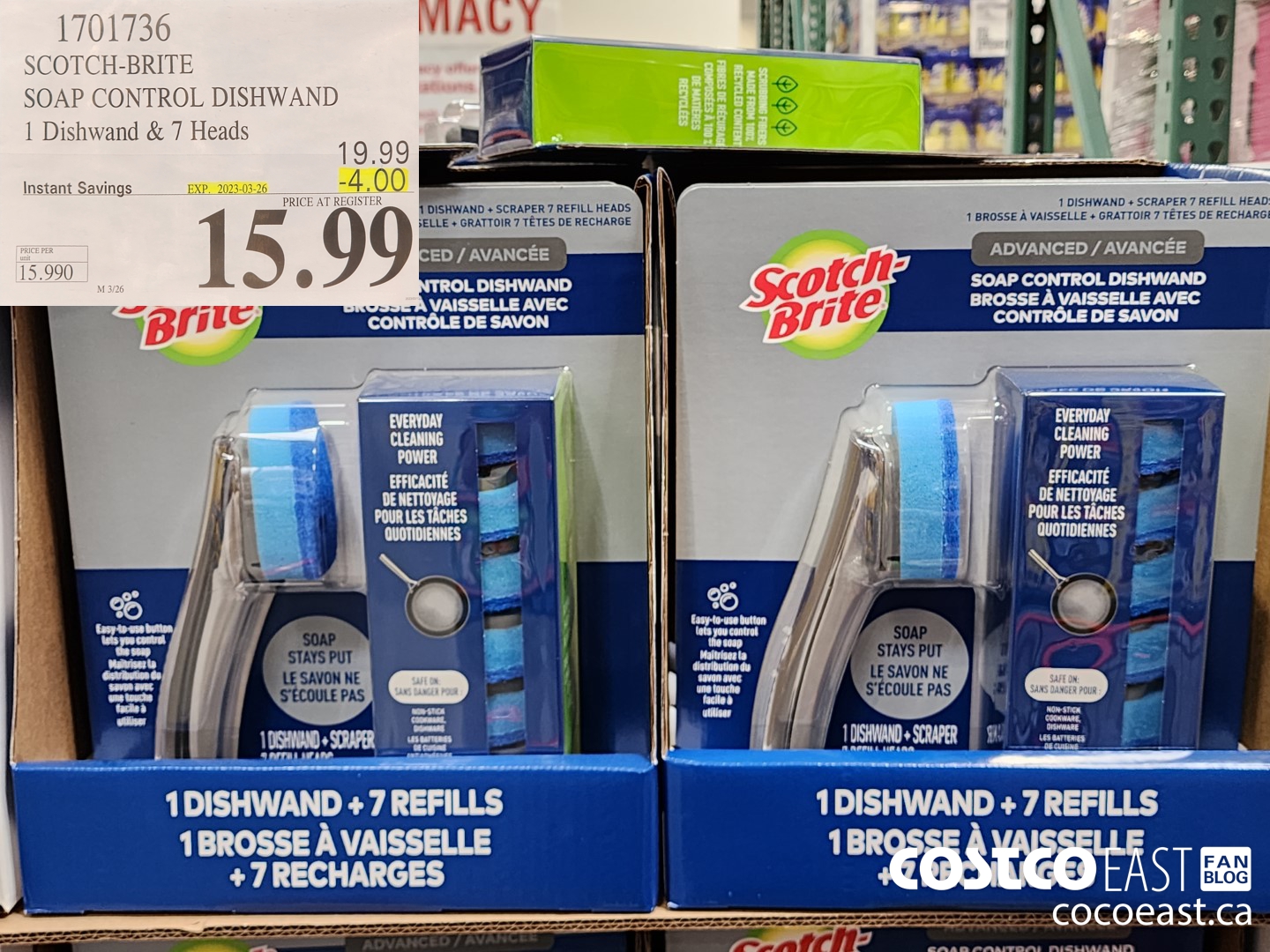 1701736 SCOTCH-BRITE SOAP CONTROL DISHWAND 1 Dishwand & 7 Heads ($4.00 INSTANT SAVINGS EXPIRES ON 2023-03-26) $15.99