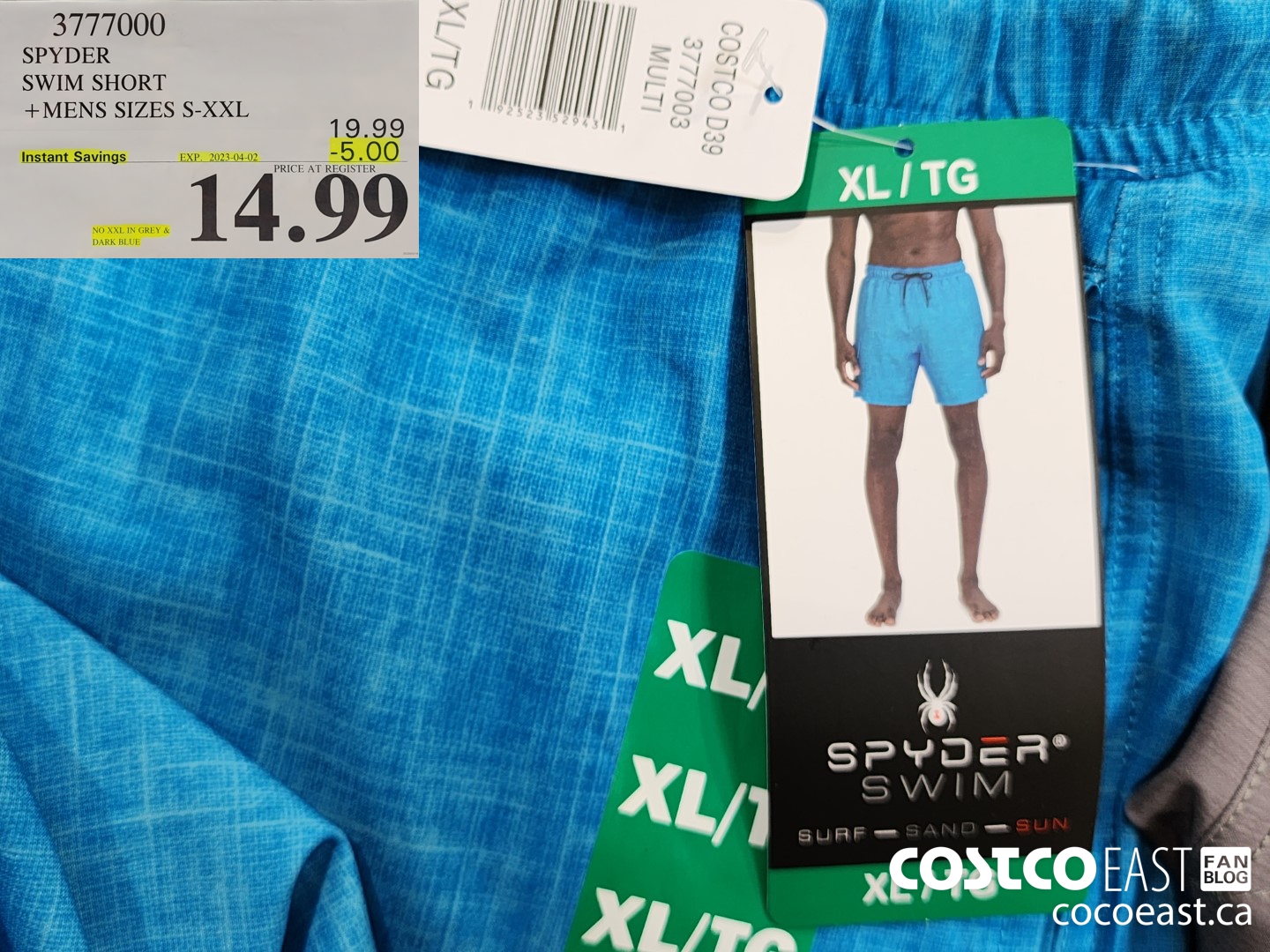 3777000 SPYDER SWIM SHORT +MENS SIZES S-XXL ($5.00 INSTANT SAVINGS EXPIRES ON 2023-04-02) $14.99