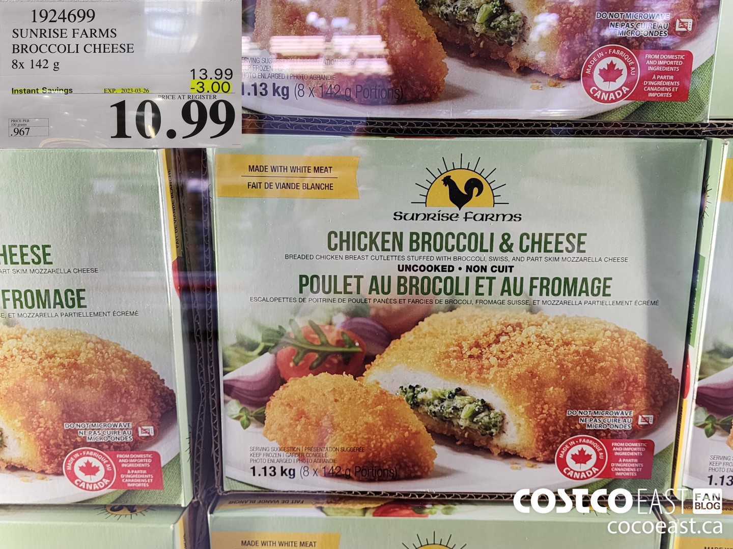 1924699 SUNRISE FARMS BROCCOLI CHEESE 8 X 142g ($3.00 INSTANT SAVINGS EXPIRES ON 2023-03-26) $10.99