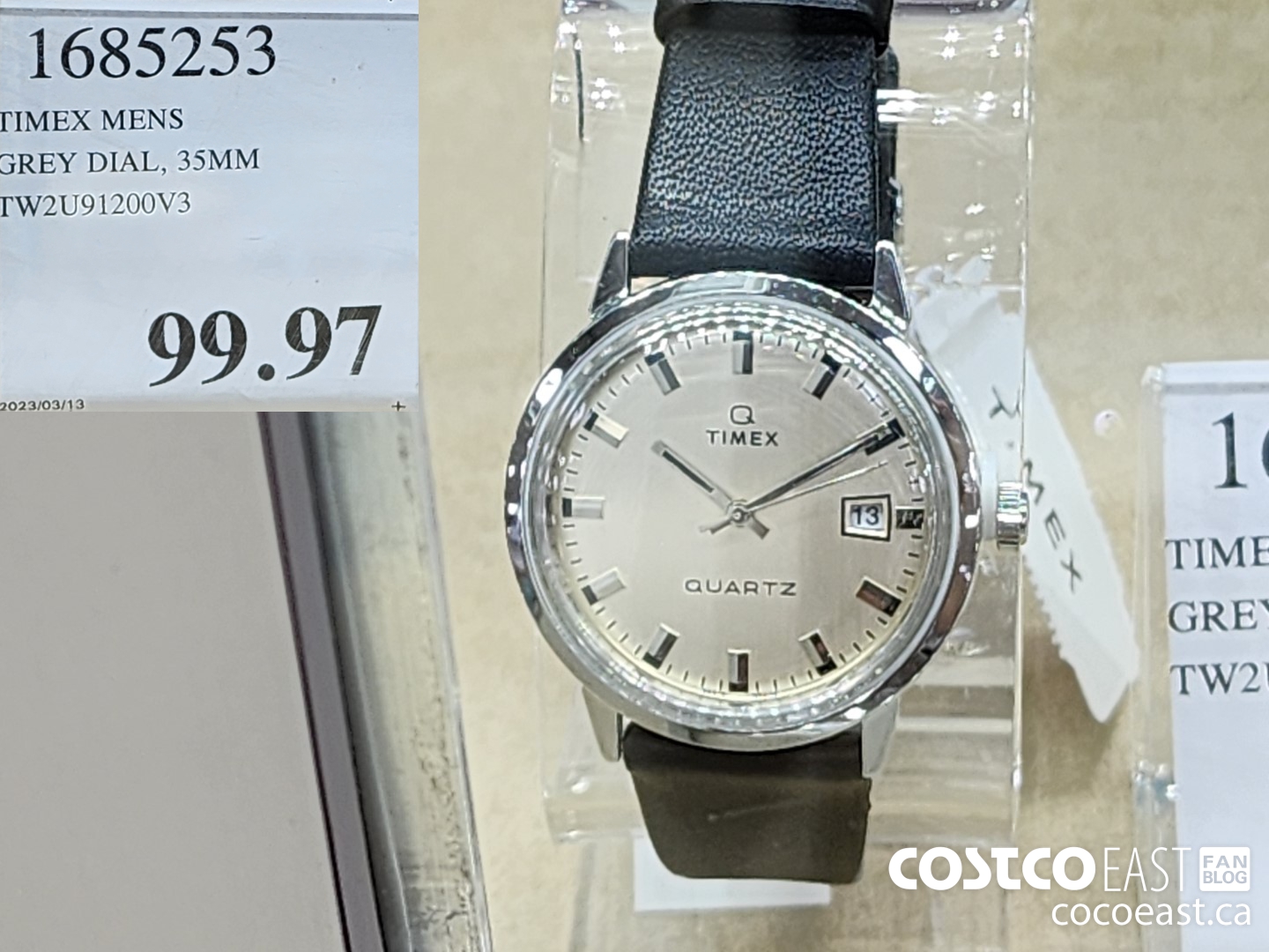 1685253 TIMEX MENS GREY DIAL, 35MM TW2U91200V3 $99.97