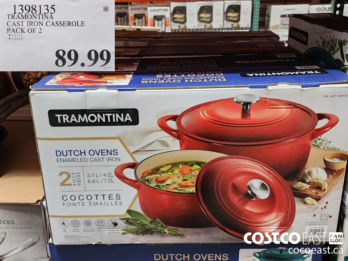 1398135 TRAMONTINA CAST IRON CASSEROLE PACK OF 2 $89.99