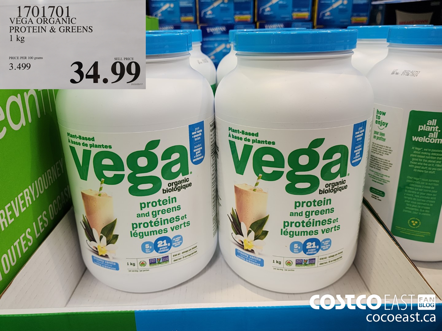 1701701 VEGA ORGANIC PROTEIN & GREENS 1KG $34.99