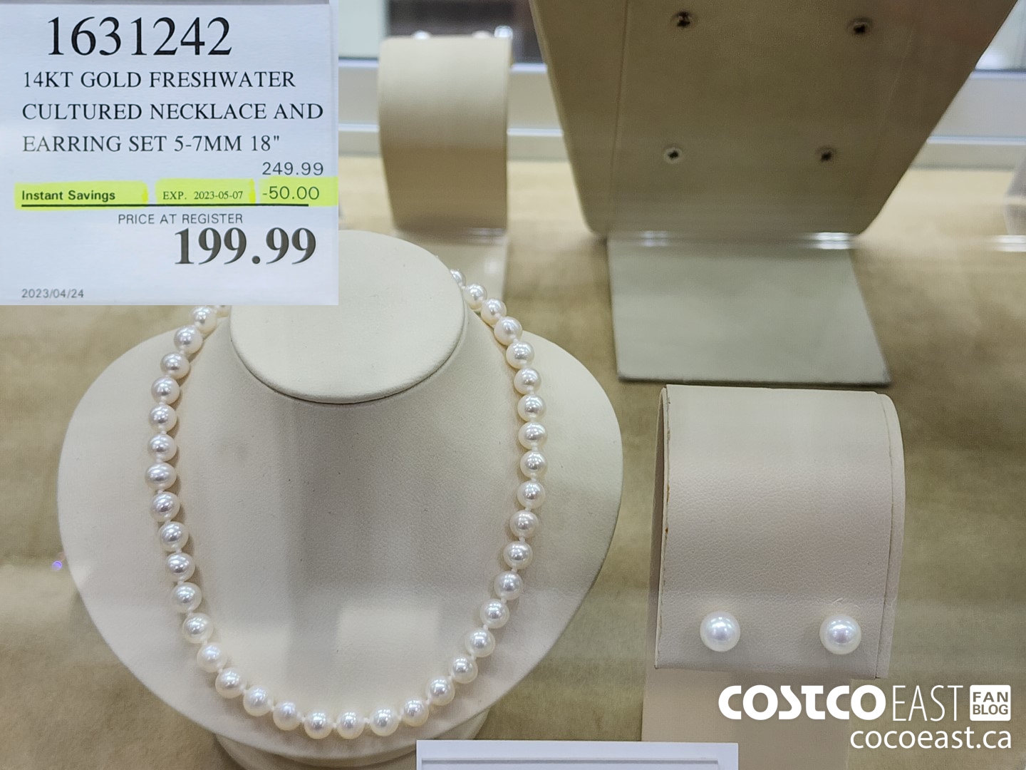 1631242 14KT GOLD FRESHWATER CULTURED NECKLACE AND EARRING SET 5-7MM 18