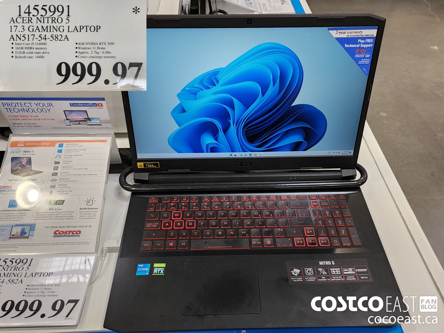 1455991 ACER NITRO 5 17.3 GAMING LAPTOP ANS517-54-582A $999.97