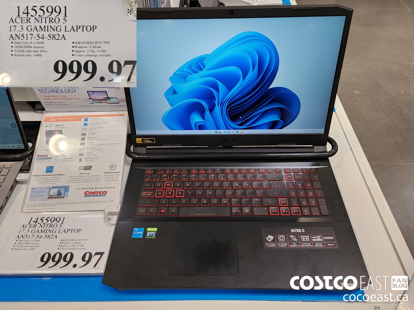 1455991 ACER NITRO 5 17.3 GAMING LAPTOP ANS517-54-582A $999.97