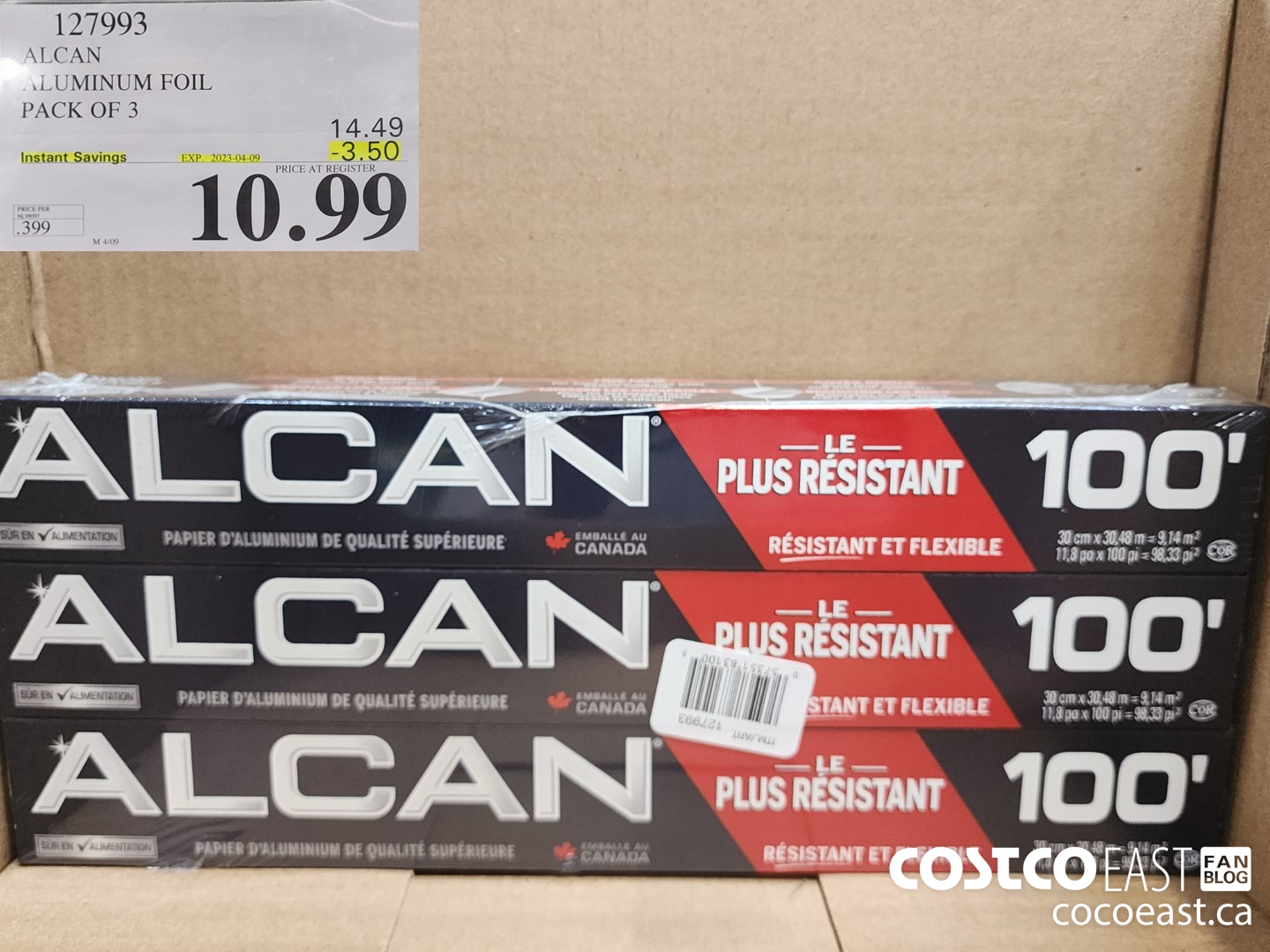 127993 ALCAN ALUMINUM FOIL PACK OF 3 ($3.50 INSTANT SAVINGS EXPIRES ON 2023-04-09) $10.99