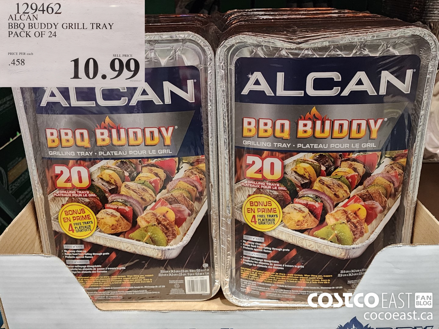 129462 ALCAN BBQ BUDDY GRILL TRAY Pack of 24 $10.99